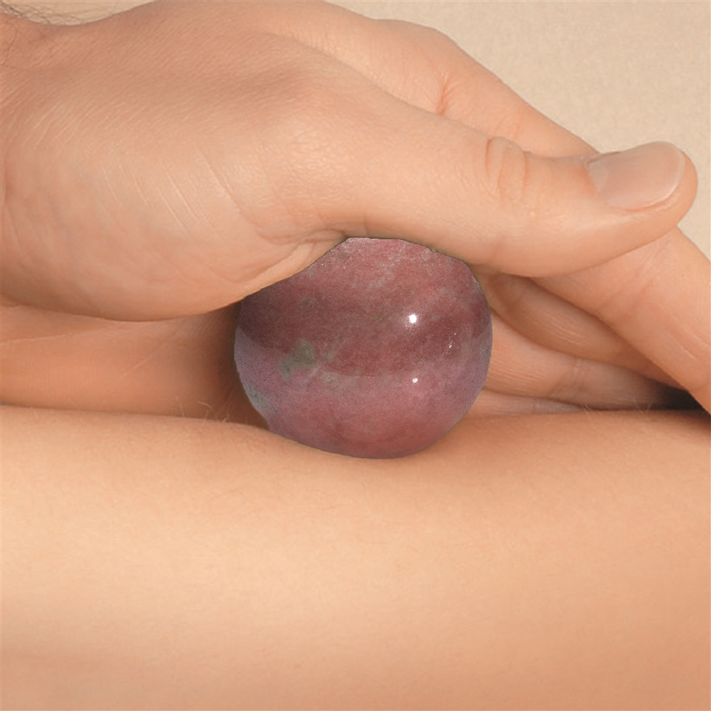 Thulite massage ball, 5.0 cm, in gift box