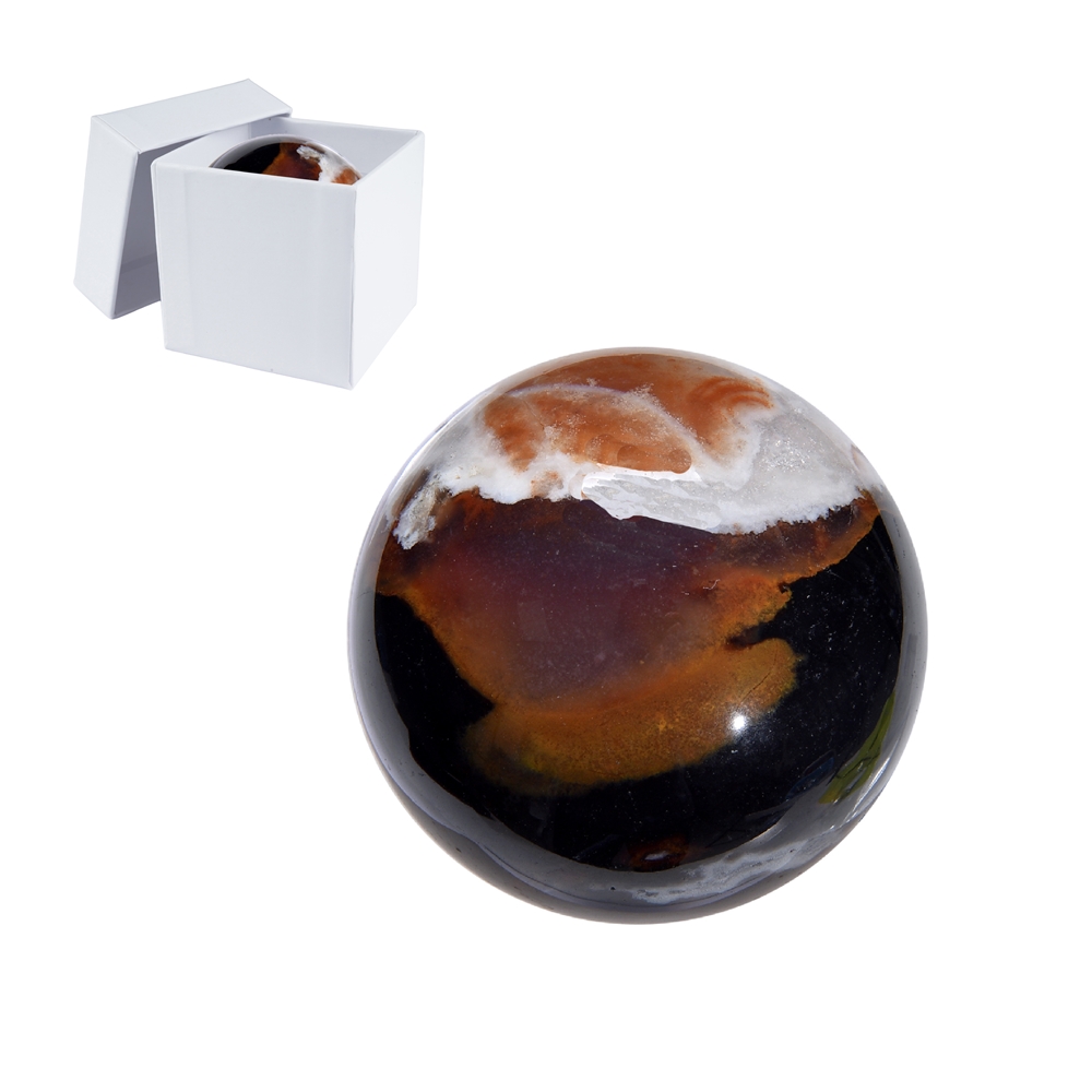 Boule de massage Sardonyx, 4,0cm, dans une boîte cadeau