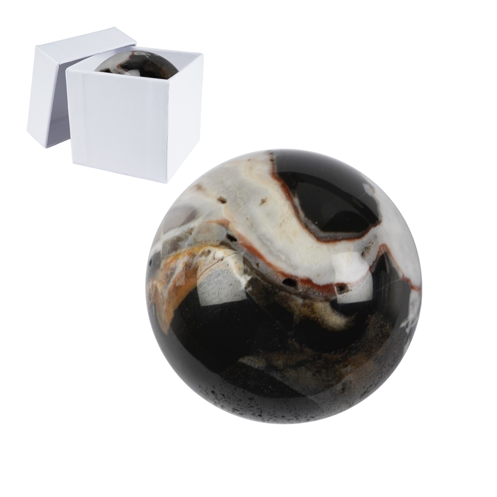 Massage-Kugel Sardonyx, 5,0cm, in Geschenkschachtel