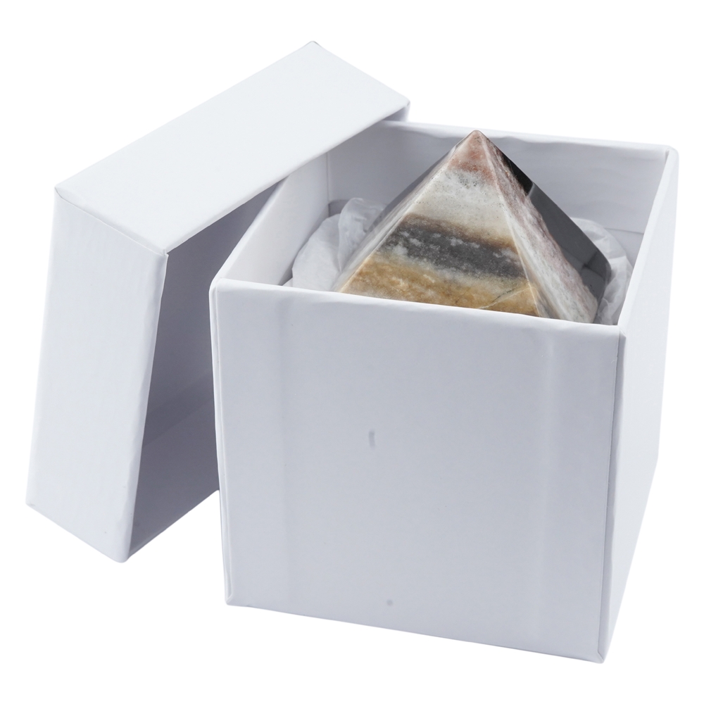 Sardonyx pyramid in gift box, 04cm