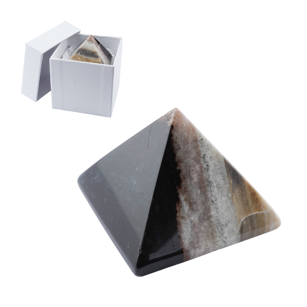 Pyramide Sardonyx dans boîte cadeau, 04cm