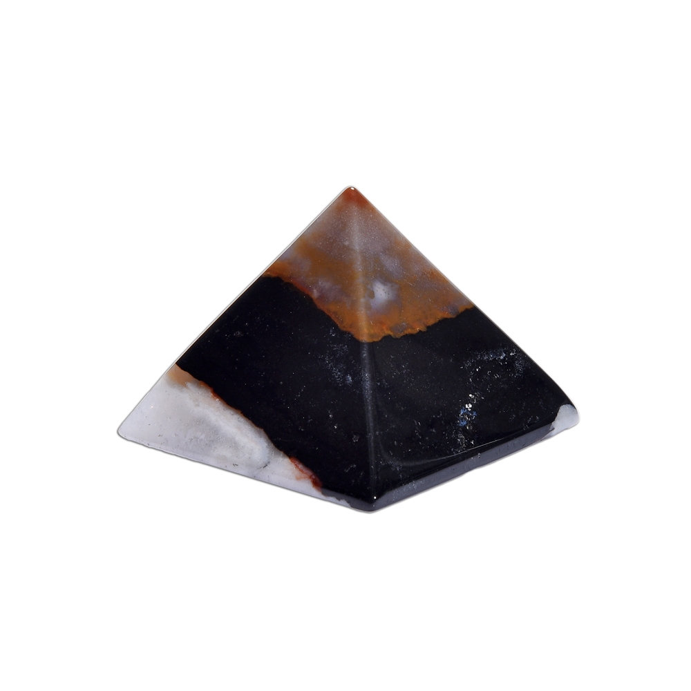 Sardonyx pyramid in gift box, 05cm