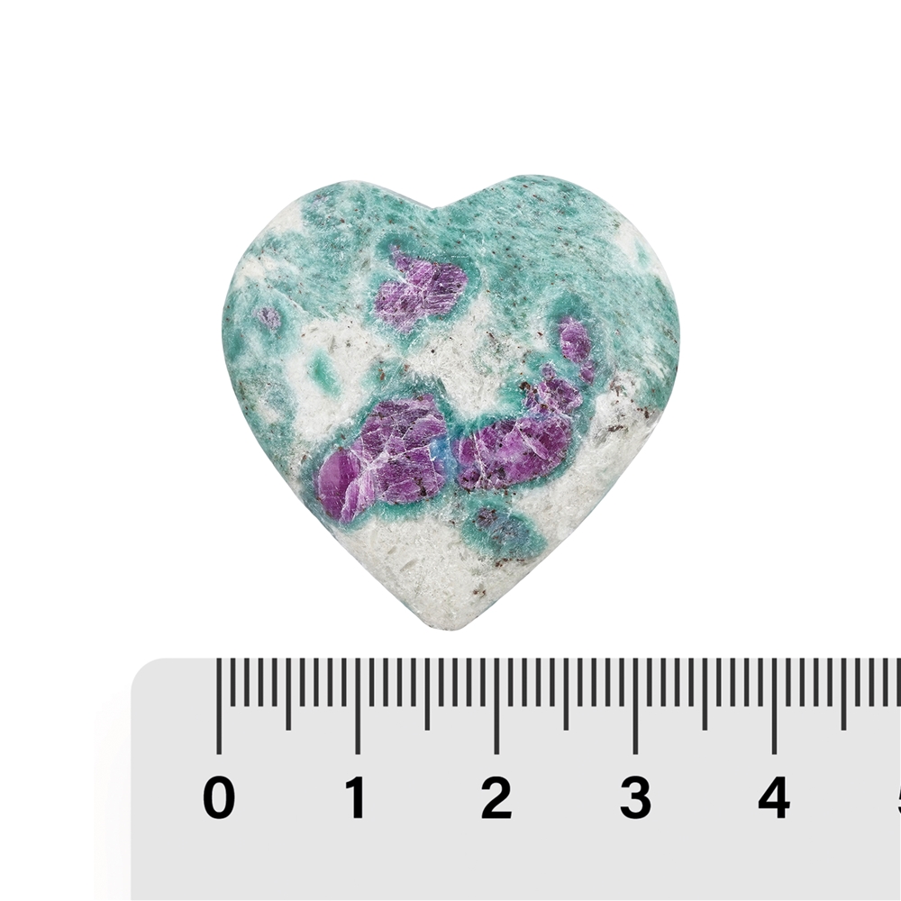 Cuore Fuchsite rubino, 3,0 cm (3 pz./ UC) | grossista gemme e pietre curative