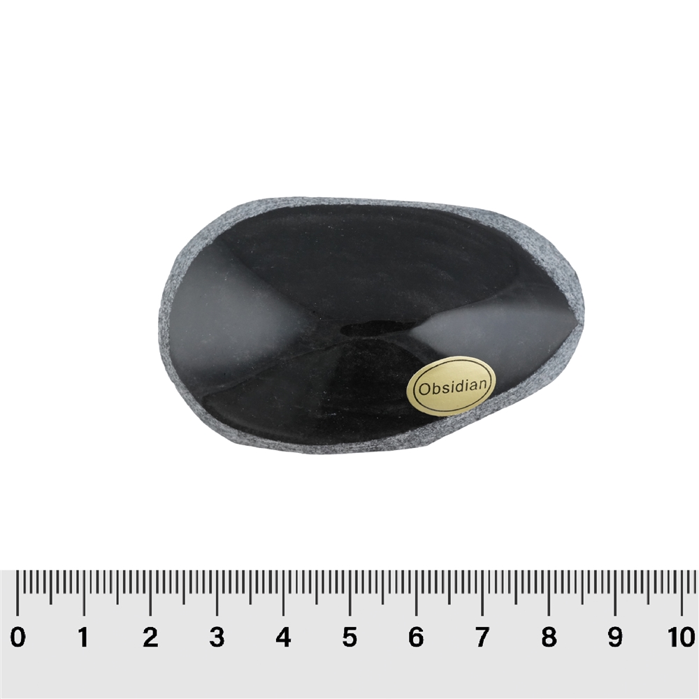 One side polished pieces Obsidian (gold luster), 4,5 - 5,5cm (30 pcs./ PU)