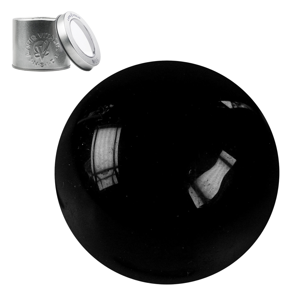 Boule de massage Obsidienne (noire), 5,0cm, en boîte cadeau