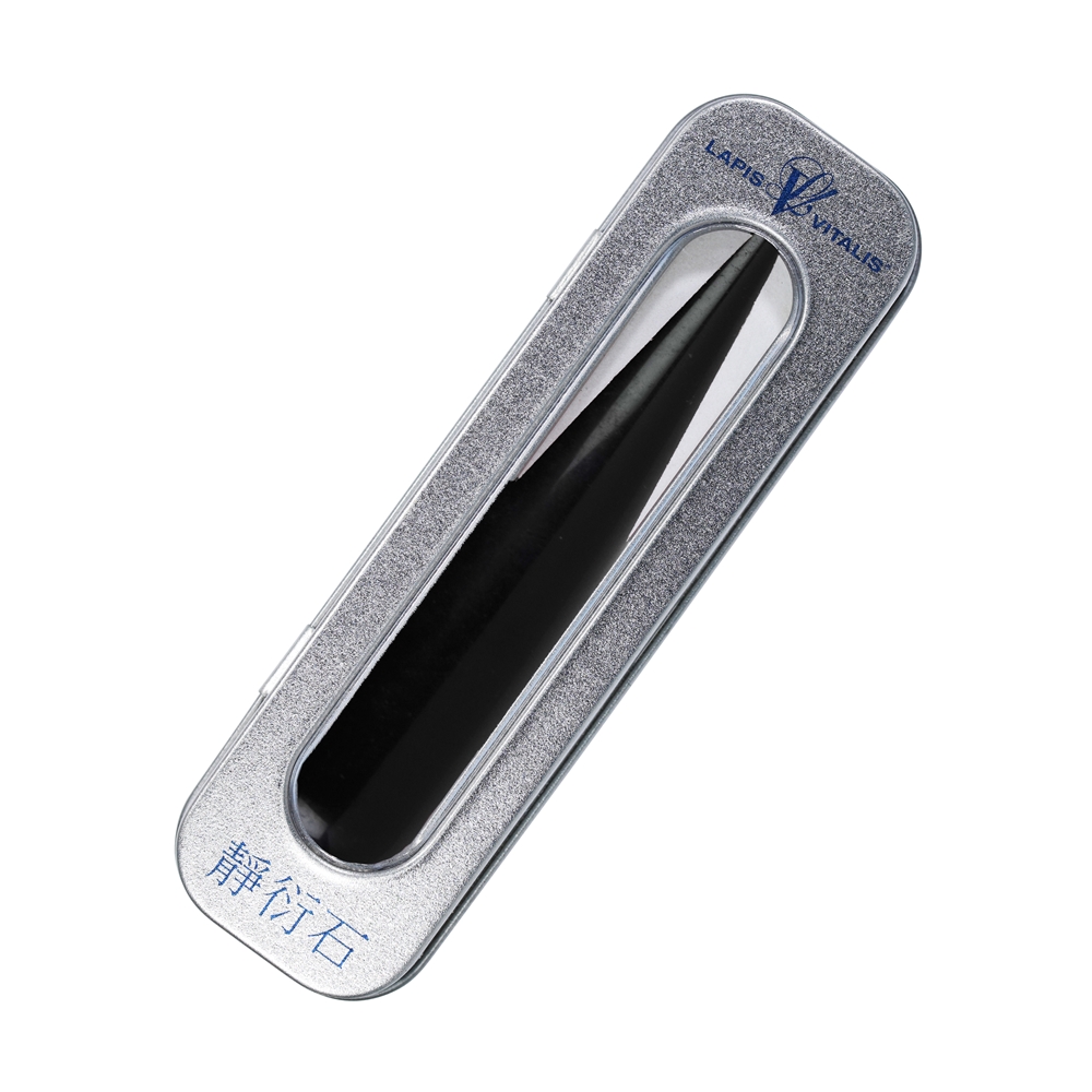 Massage stylus Obsidian (black) thick, in gift box