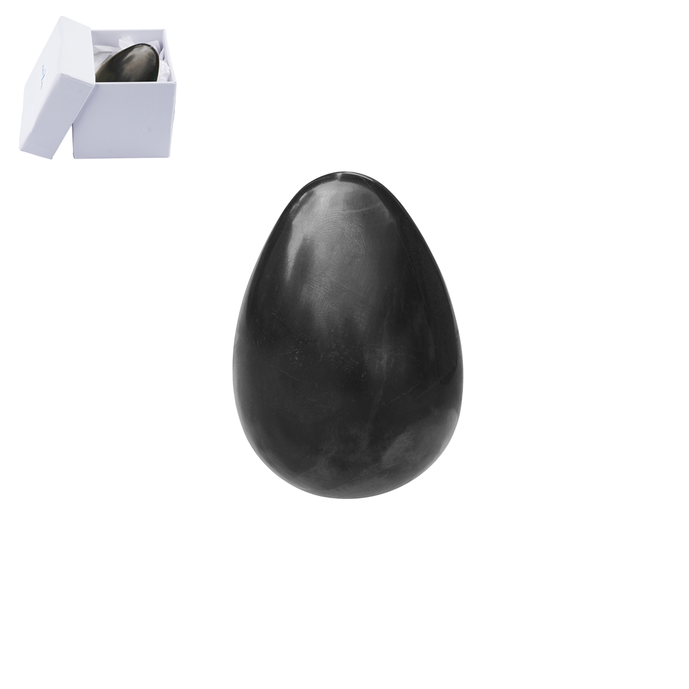 Uovo di shungite, 4,0 cm, in confezione regalo