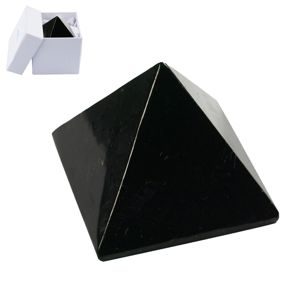 Piramide di shungite (stab.), 05 cm, in confezione regalo