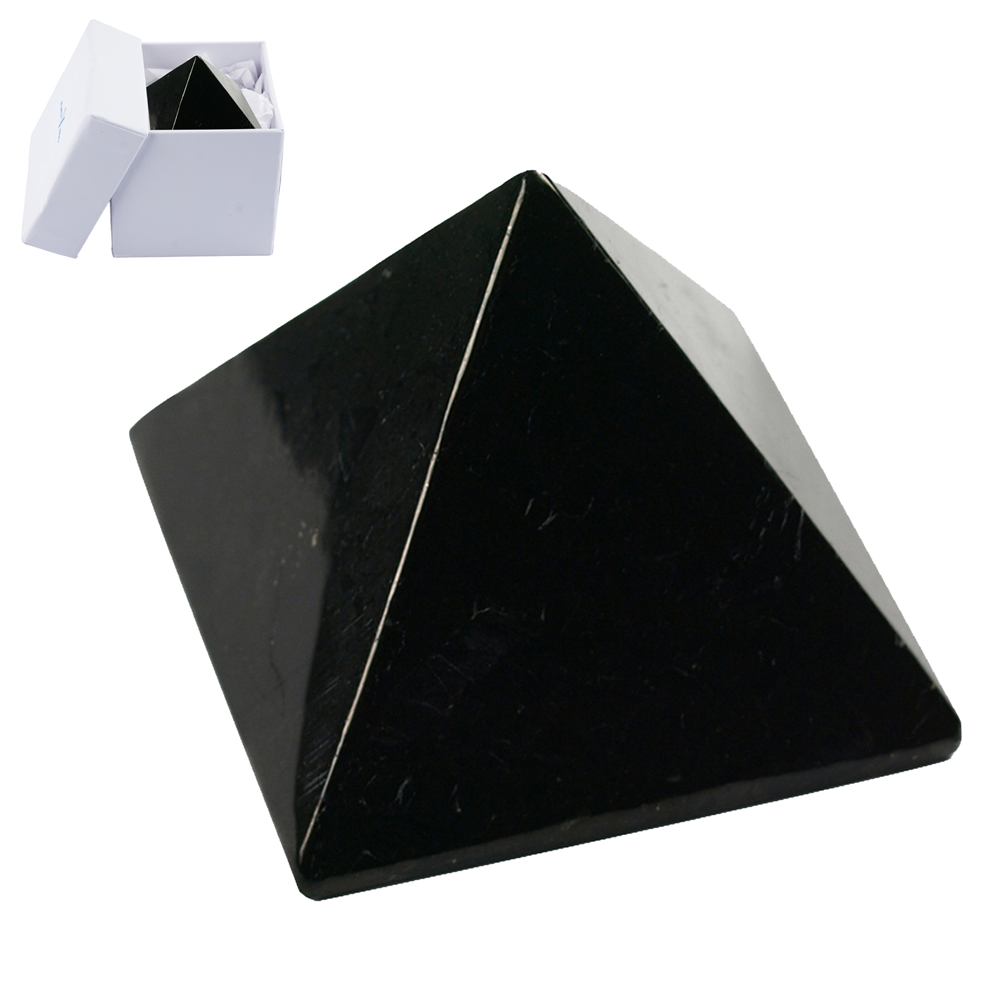Piramide di shungite (stab.), 06 cm, in confezione regalo