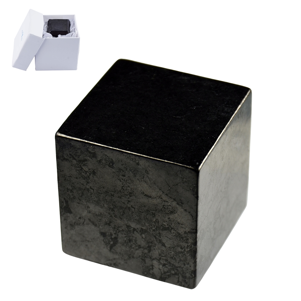 Cube schungite (rod.), 03cm, in gift box