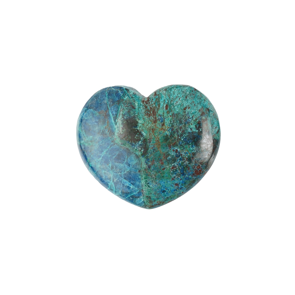 Heart (pocket heart), shattuckite, 3.3 x 3.9 cm