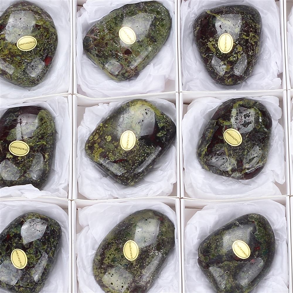Tumbled Stones Epidote Quartzite (Dragonstone), 5.0 - 6.0cm (24 pcs./VE)