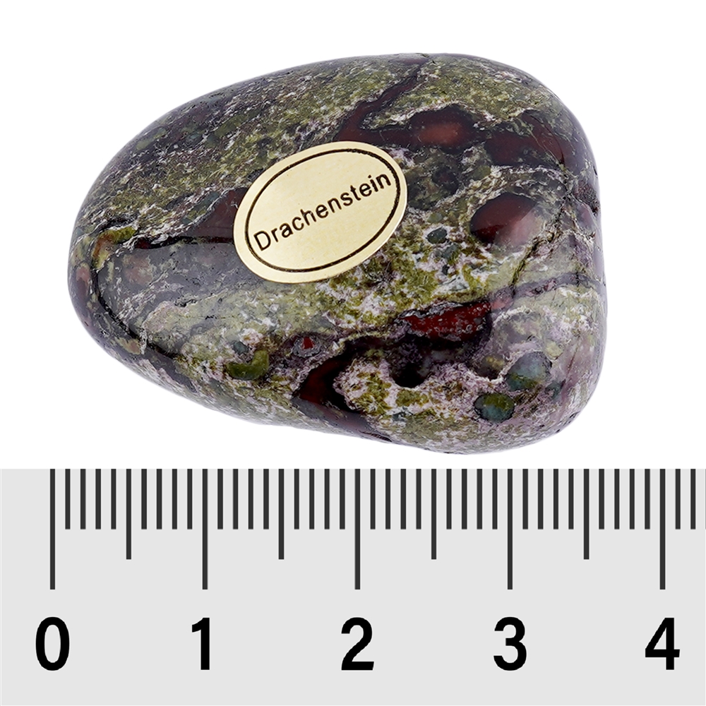 Pierre roulée Épidote-Quartzite (pierre de dragon), 3,5 - 4,0cm (54 pcs/unité)