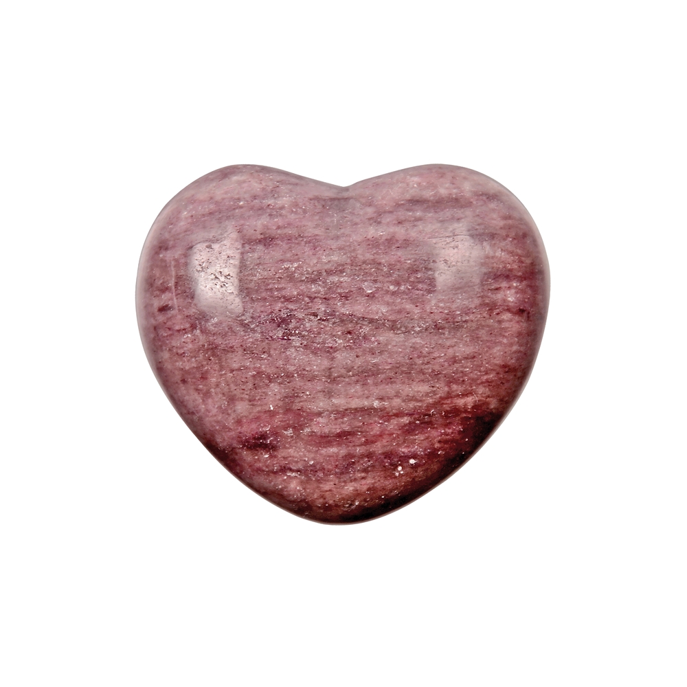 Cœur bombés, quartz piémontais, 4,5cm