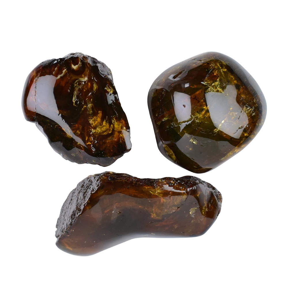 One side polished piece Amber (Indonesia) 05 - 07cm