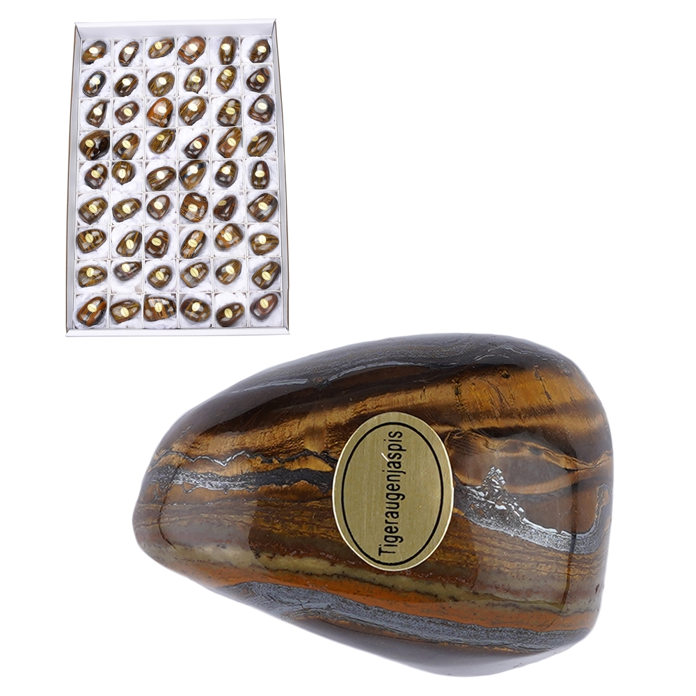Tumbled Stones Tiger's Eye Jasper, 4,0 - 4,3cm (54 pcs./VE)