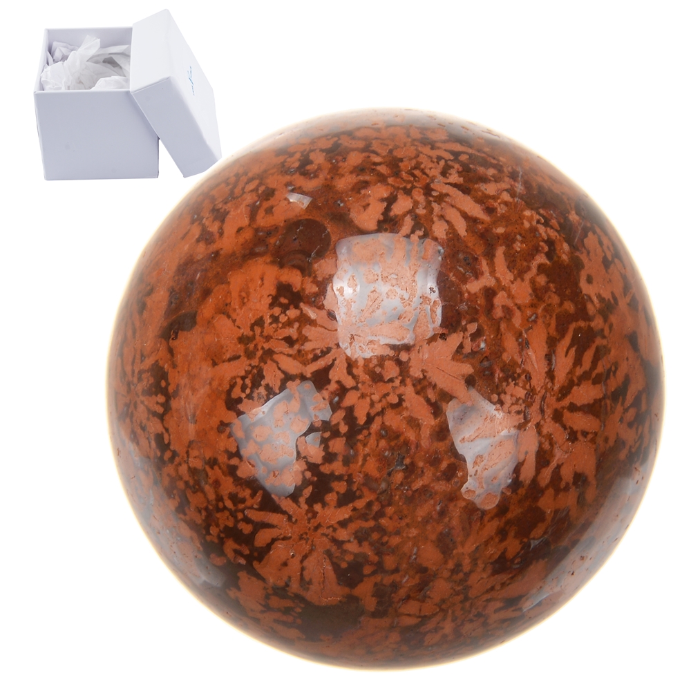 Palla da massaggio in riolite stellata (diaspro stellato), 5,0 cm, in confezione regalo