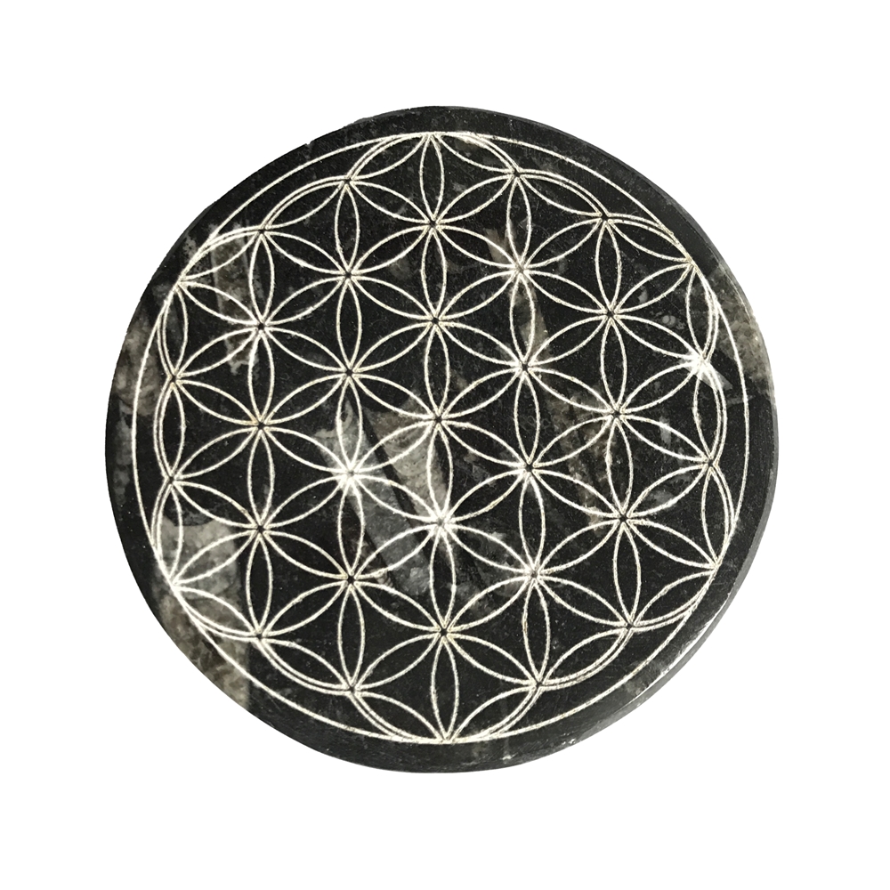 Disc Orthoceras "Flower of Life", 10cm