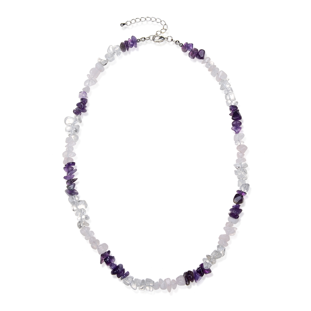 Necklace Baroque Combi Rose Quartz, Amethyst, Rock Crystal "Beauty & Wellbeing"