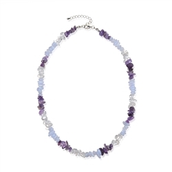 0600013004 Collier Barock Kombi  Chalcedon, Amethyst, Bergkristall  "Innerer Friede & Verständigung" | Marco Schreier