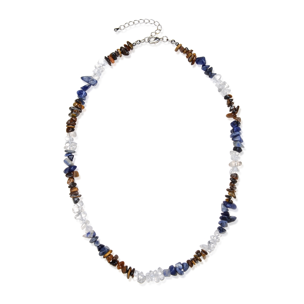 Necklace Baroque Combi Tiger's Eye, Sodalite, Rock Crystal "Perspective & Insight"