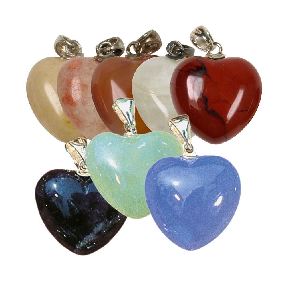 12 heart pendants in gift box, mixed varieties
