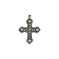 0600025081 Pendant "Cross" with topaz and pearls, 4,0cm | wholesaler gems & healing stones