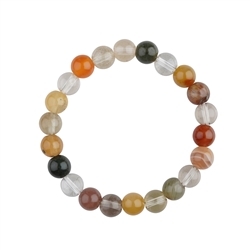 0600050010 Bracelet beads Inclus quartz, Agate 8mm | wholesaler gems & healing stones