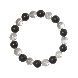 0600050051 Bracciale, shungite, cristallo di rocca, perline da 08 mm | Marco Schreier