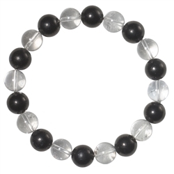 0600050052 Bracciale, shungite, cristallo di rocca, perline da 10 mm | Marco Schreier