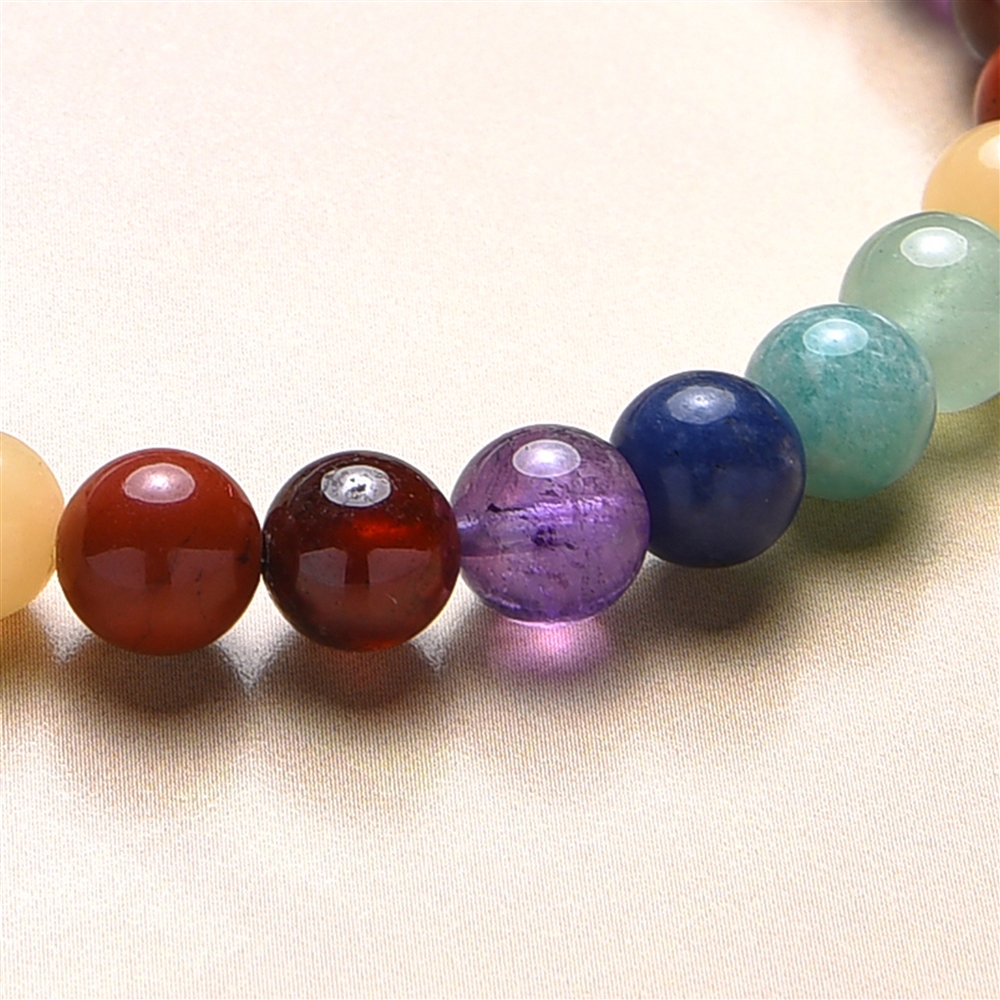 Bracelet, Chakra (stab.), 06mm boules, 15cm (pour enfants)