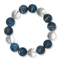 0600050517 Bracelet, Sodalite/Cristal de roche, boules de 14mm | Marco Schreier