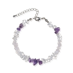 0600050601 Armband Barock Kombi  Rosenquarz, Amethyst, Bergkristall  "Schönheit & Wohlbefinden" | Marco Schreier