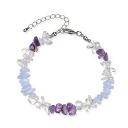 0600050604 Armband Barock Kombi  Chalcedon, Amethyst, Bergkristall  "Innerer Friede & Verständigung" | Marco Schreier