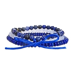 0600060103 Armband-Set "Kommunikation" (Chaldedon, Lapis Lazuli, Sodalith), 20cm | Marco Schreier
