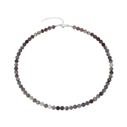 0600114360 Chain agate, balls (6mm), rhodium plated, extension chain | Marco Schreier