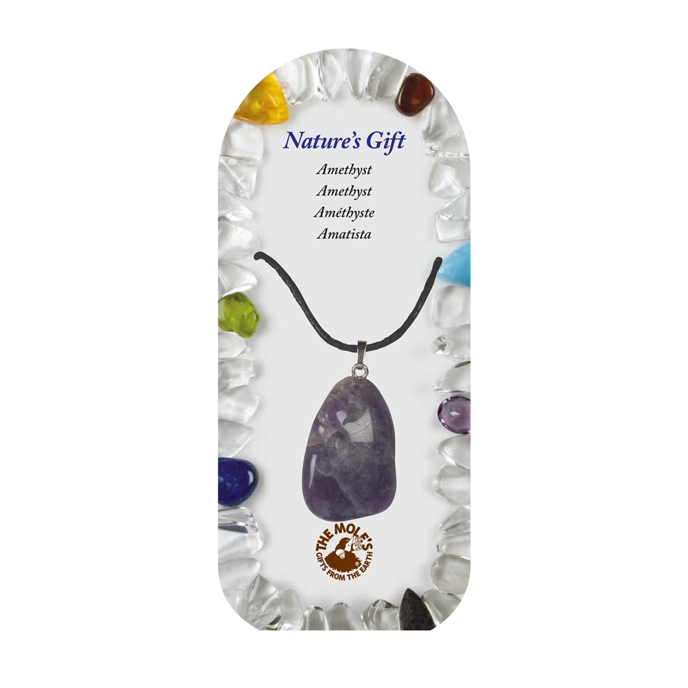 Tumbled Stone Pendant with eyelet, amethyst, for floor stand