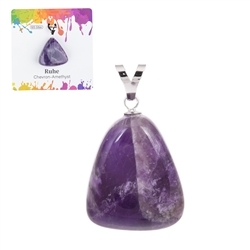 0601225107 Amethyst (chevron) pendant, large Tumbled Stone, rhodiniert | Marco Schreier