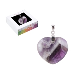 0601225154 Pendant amethyst, heart (28mm), 4.2cm, rhodium plated | Marco Schreier