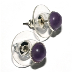 0601240002 Ohrstecker, Amethyst, 06mm-Cabochon, für Bodenständer | Marco Schreier