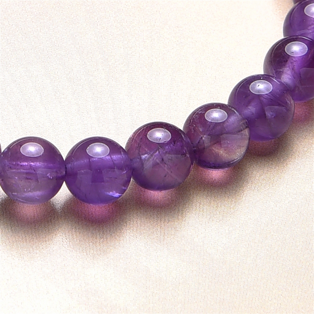 Armband, Amethyst, 06mm Kugeln, 15cm (für Kinder)