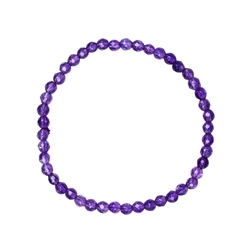 0601251041 Bracelet, amethyst extra, 04mm beads, faceted | wholesaler gems & healing stones