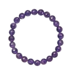 0601251081 Bracelet, amethyst extra, 08mm beads, faceted | wholesaler gems & healing stones