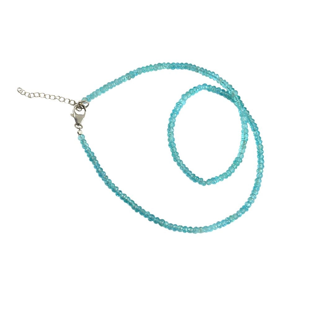 Faceted button necklace, apatite A, 4mm/45cm