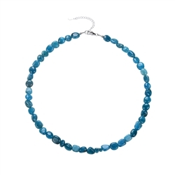 0602012234 Chain apatite (stab.), nuggets (5 - 8mm), rhodium plated. Extension chain | Marco Schreier