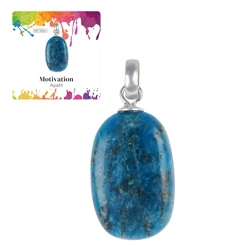 0602025106 Pendant apatite (stab.), Tumbled Stone small, rhodiniert | Marco Schreier
