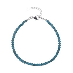 06020590411 Bracelet apatite (stab.), 3,5mm button faceted, extension chain, rhodium plated | Marco Schreier