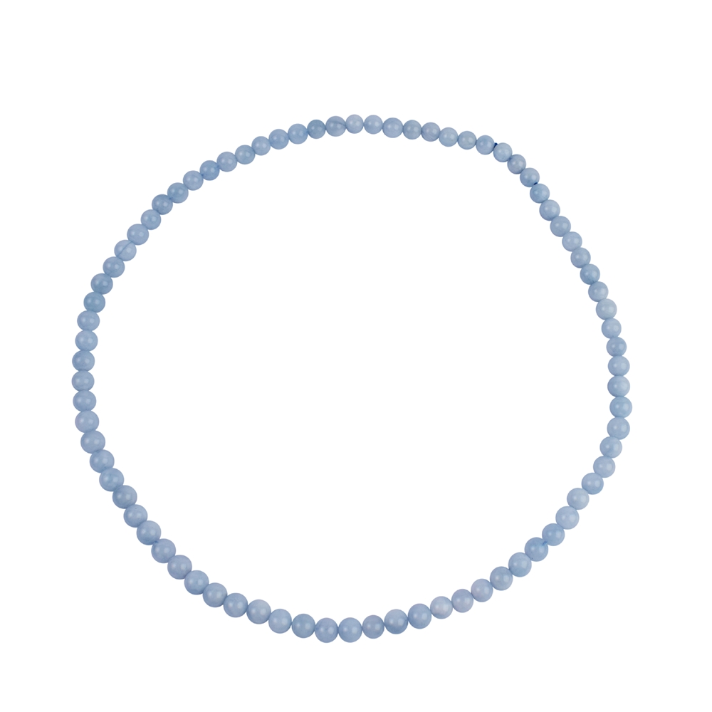 Aquamarine chain, 06 - 07mm balls, Elastic Cord
