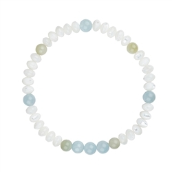 0602250162 Armband Perlmutt, Aquamarin, Serpentin | Edelsteine, Heilsteine & Schmuck-Handel