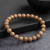 Bracelet, aragonite (oak mountain), 08mm beads